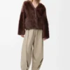 Cardigan en peau lainée Marron Cardigan en peau lainée Marron
