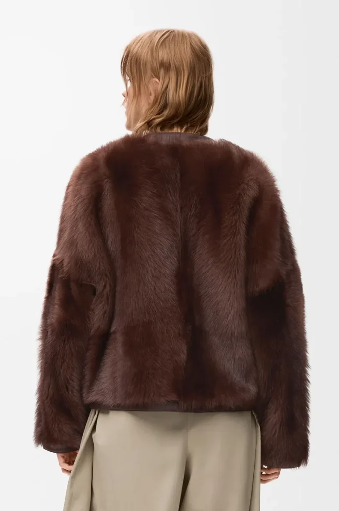 Cardigan en peau lainée Marron Cardigan en peau lainée Marron