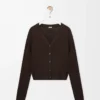 Cardigan en viscose marron foncé