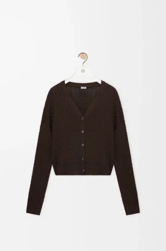 Cardigan en viscose marron foncé