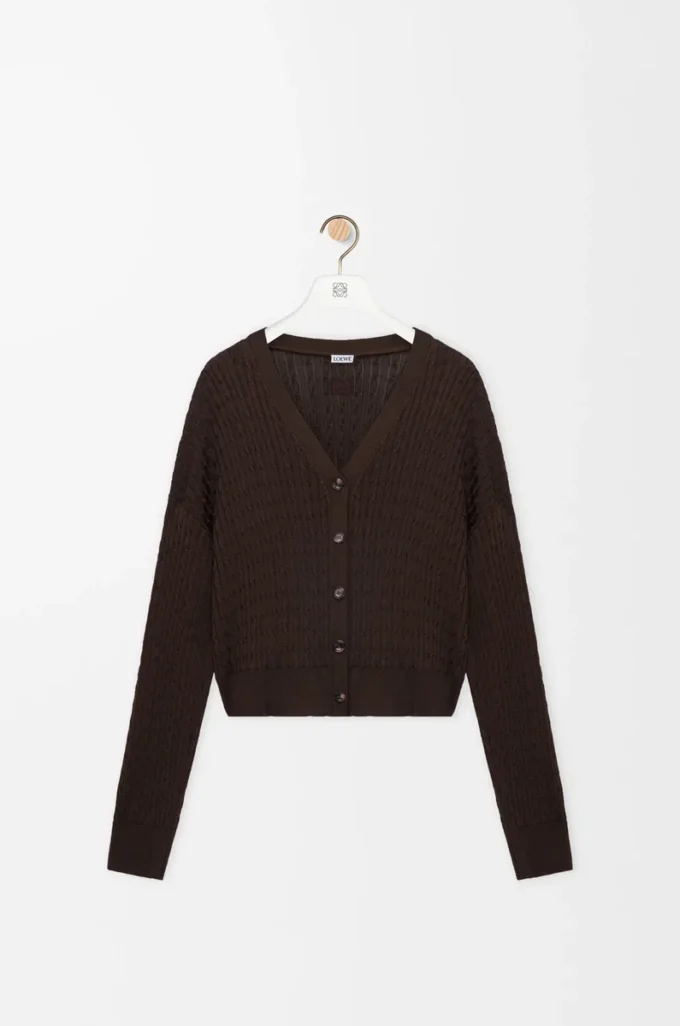 Cardigan en viscose marron foncé