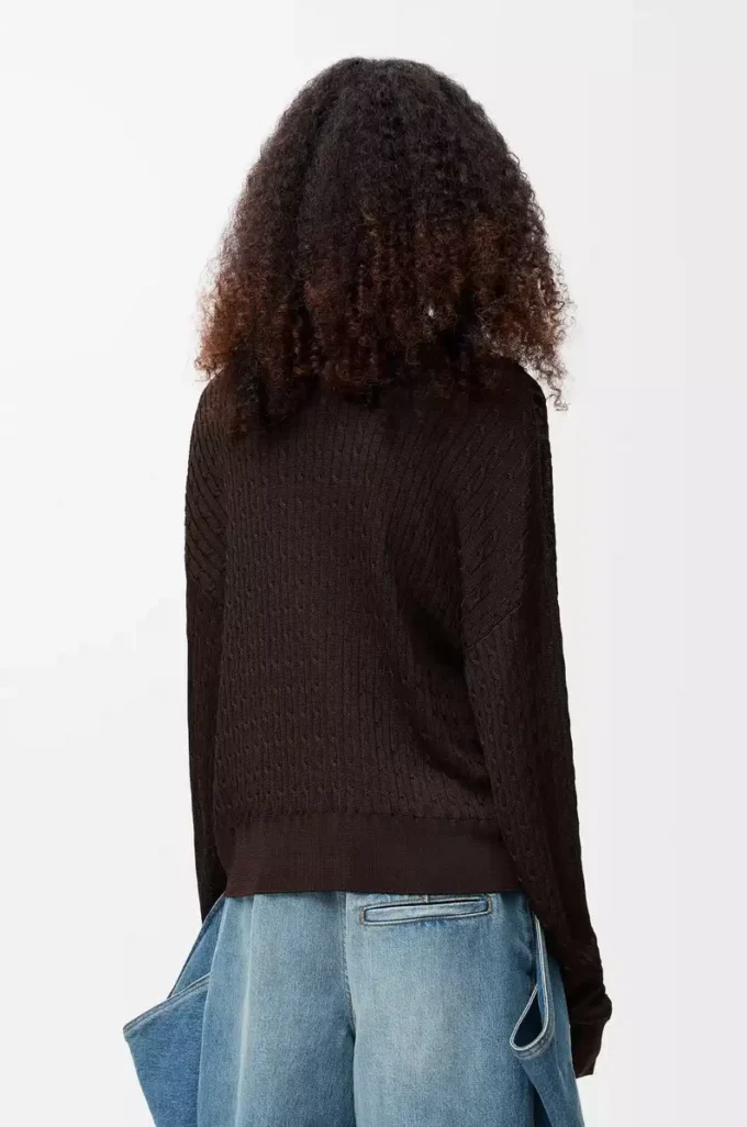 Cardigan en viscose marron foncé