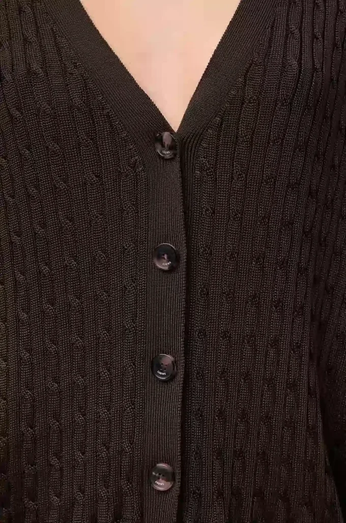 Cardigan en viscose marron foncé