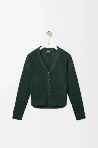 Cardigan en viscose vert foncé