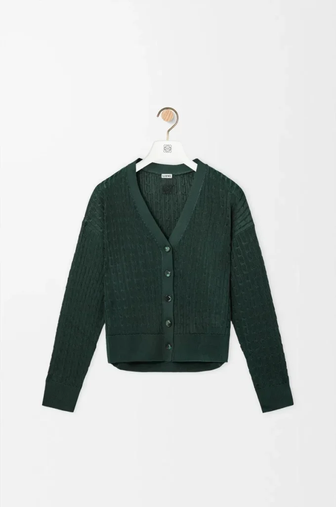 Cardigan en viscose vert foncé Cardigan en viscose vert foncé