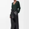Cardigan en viscose vert foncé Cardigan en viscose vert foncé