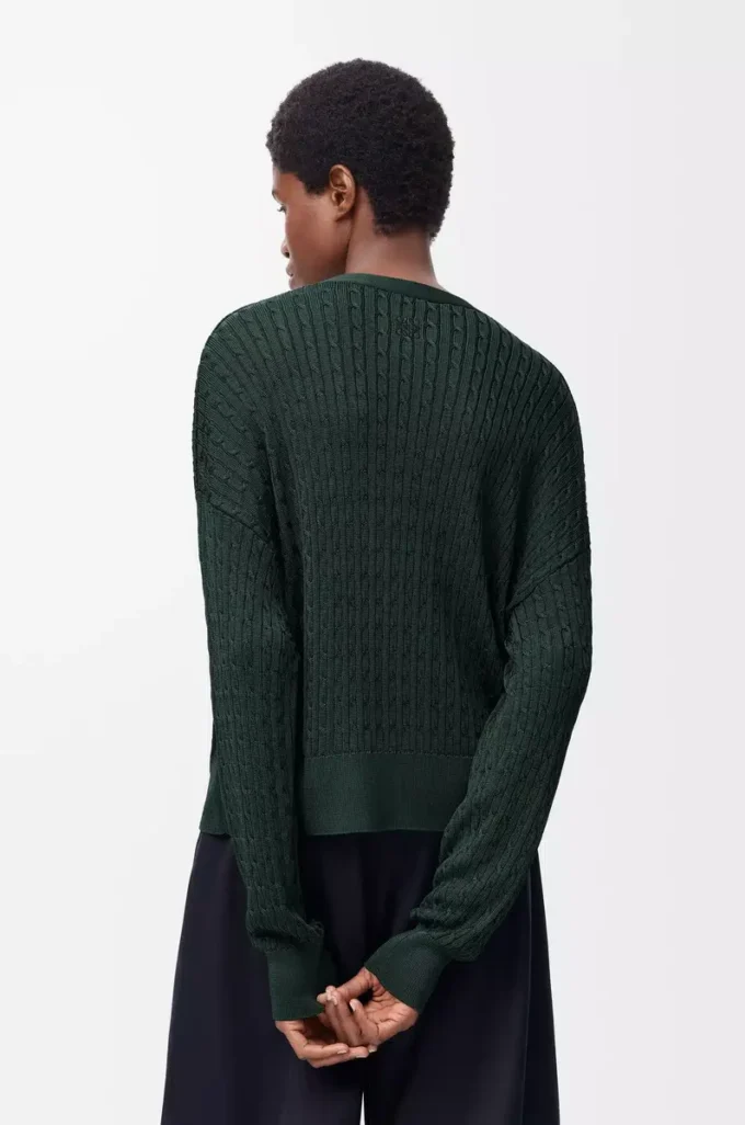 Cardigan en viscose vert foncé Cardigan en viscose vert foncé