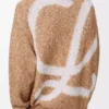 Cardigan zippé en coton, lin et laine Beige