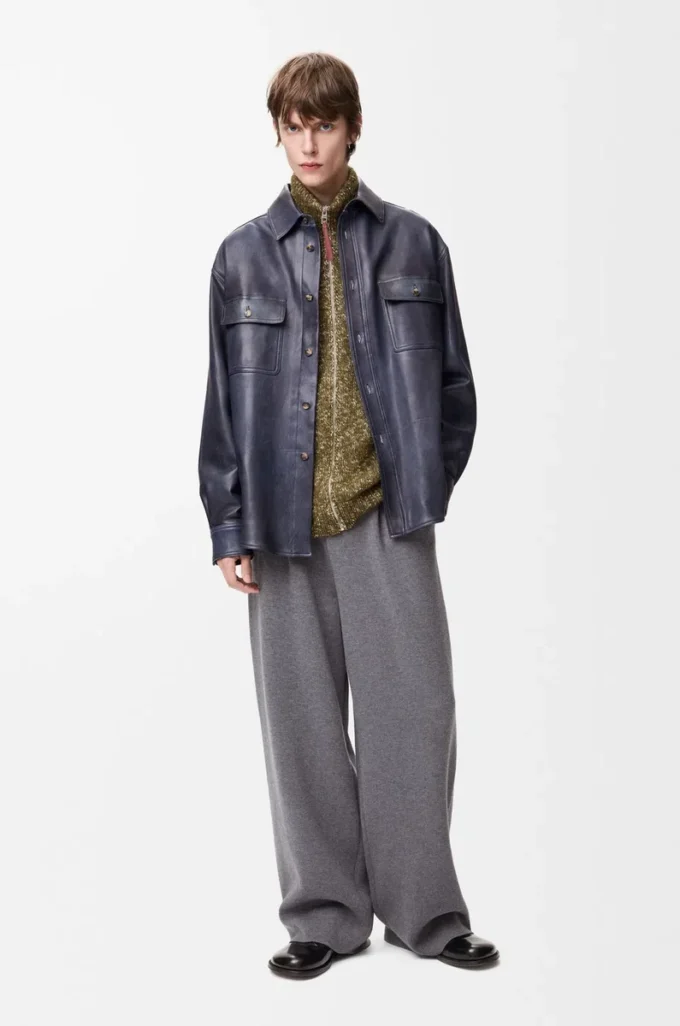 Cardigan zippé en coton, lin et laine Vert kaki
