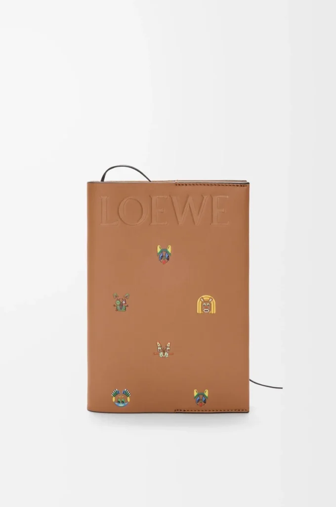 Carnet Chats en cuir de veau Moka