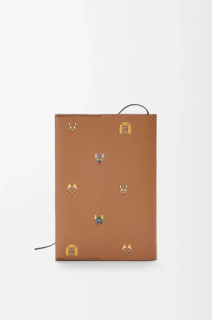 Carnet Chats en cuir de veau Moka