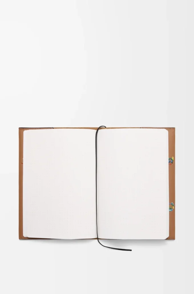 Carnet Chats en cuir de veau Moka