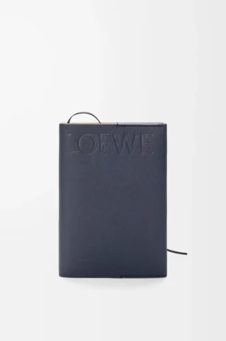 Carnet en cuir de veau bleu marine foncé