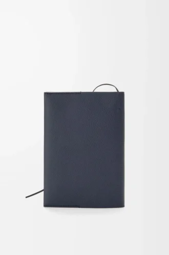 Carnet en cuir de veau bleu marine foncé