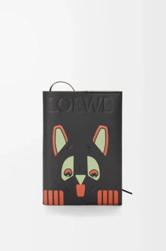 Carnet Futurist Cat en cuir de veau Noir/Multicolore