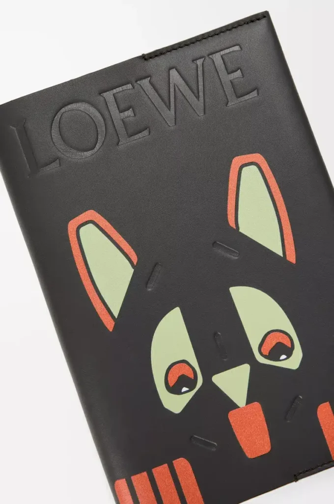 Carnet Futurist Cat en cuir de veau Noir/Multicolore