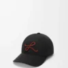 Casquette avec patch L en coton noir