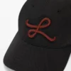 Casquette avec patch L en coton noir
