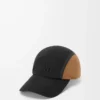 Casquette de camping en toile et daim noir/doré foncé