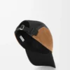 Casquette de camping en toile et daim noir/doré foncé