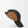 Casquette de camping en toile et daim noir/doré foncé