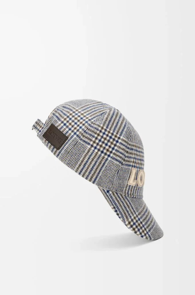 Casquette en laine bleue/blanche