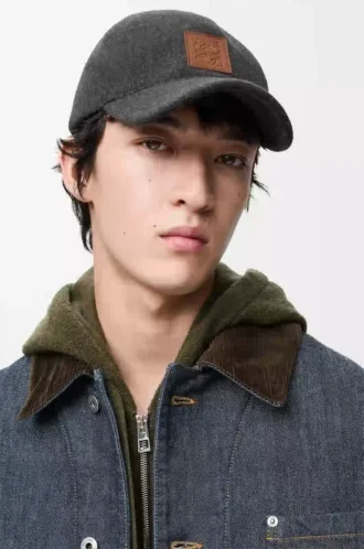 Casquette en laine Patch Gris