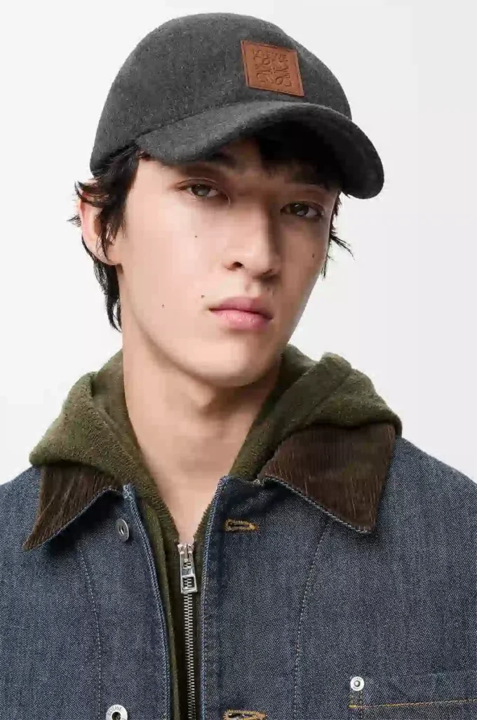 Casquette en laine Patch Gris