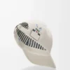 Casquette Futurist Cat en coton blanc cassé/noir