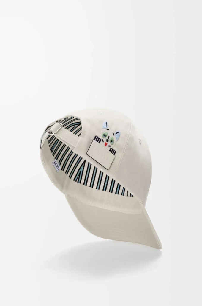 Casquette Futurist Cat en coton blanc cassé/noir