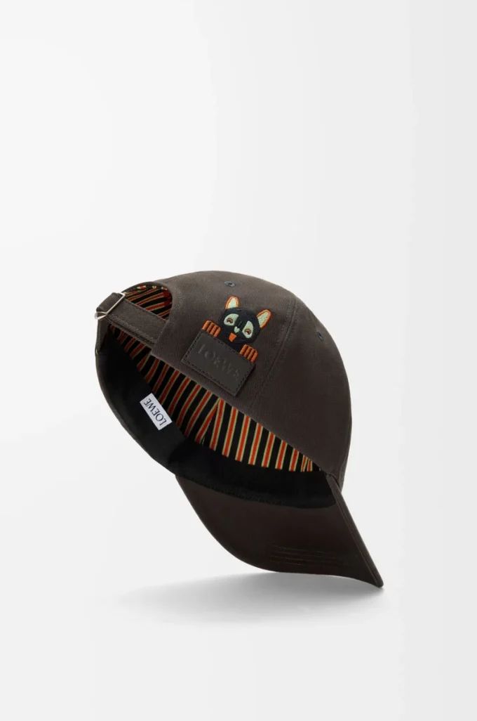 Casquette Futurist Cat en coton marron/noir
