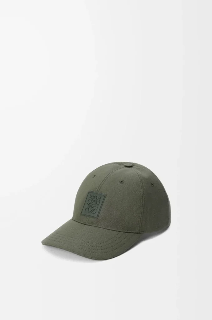 Casquette patch en toile vert kaki