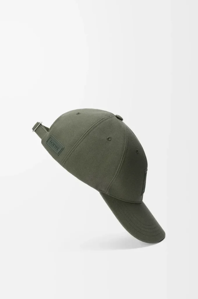 Casquette patch en toile vert kaki
