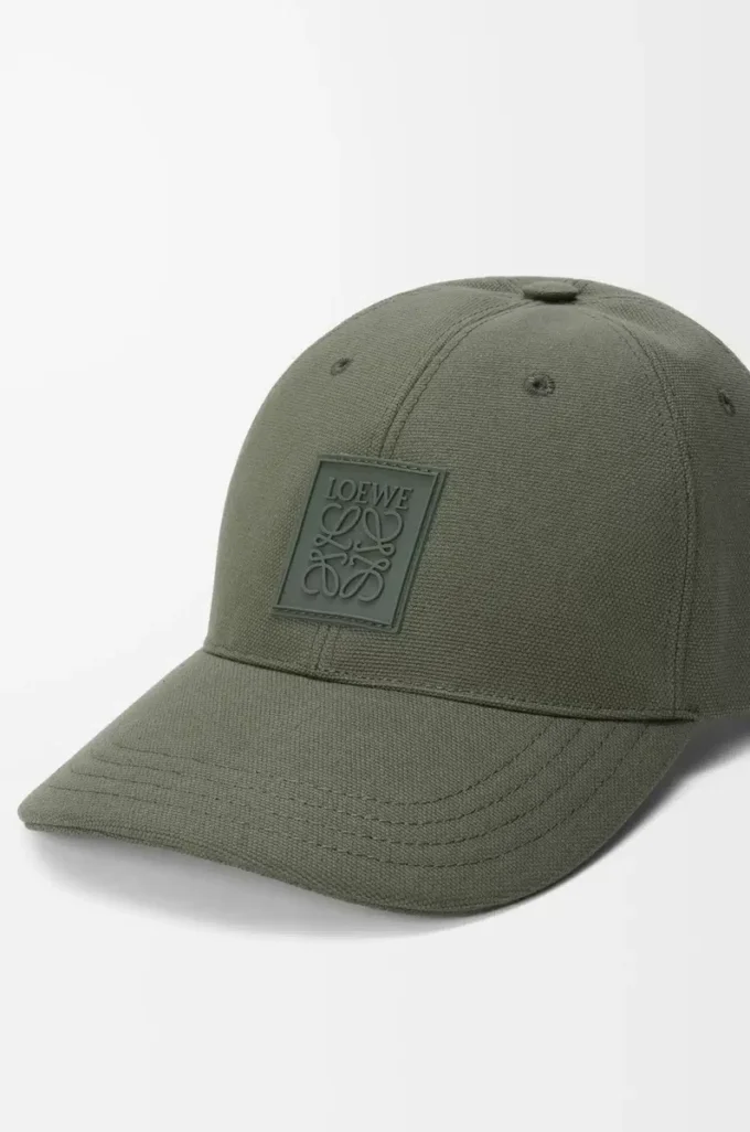 Casquette patch en toile vert kaki