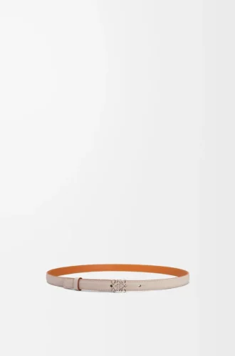 Ceinture Anagram en cuir de veau grainé Light Ghost/Palladium