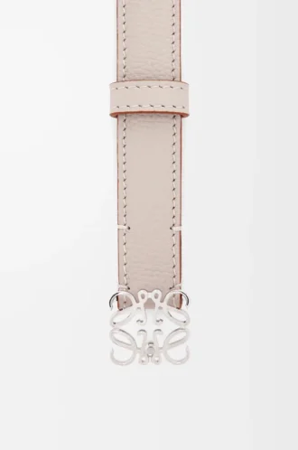 Ceinture Anagram en cuir de veau grainé Light Ghost/Palladium