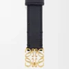 Ceinture Anagram en cuir de veau grainé Noir/Or