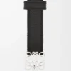 Ceinture Anagram en cuir de veau grainé Noir/Palladium