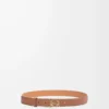 Ceinture Anagram en cuir de veau grainé Tan/Gold