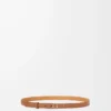 Ceinture Anagram en cuir de veau grainé Tan/Gold