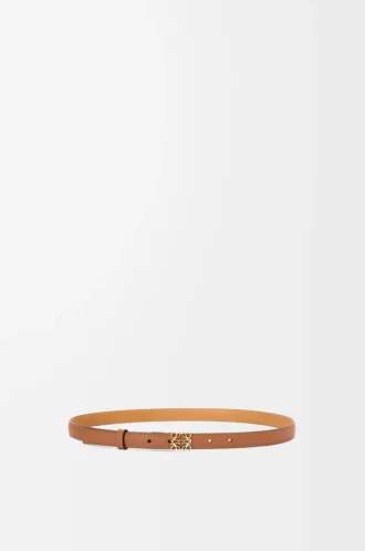 Ceinture Anagram en cuir de veau grainé Tan/Gold