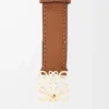 Ceinture Anagram en cuir de veau grainé Tan/Gold