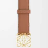 Ceinture Anagram en cuir de veau grainé Tan/Gold