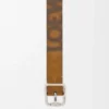 Ceinture Double Roller Curve en daim pressé Cognac/Vintage Palladium