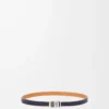 Ceinture graphique LOEWE en cuir de veau classique bleu Abbys/palladium