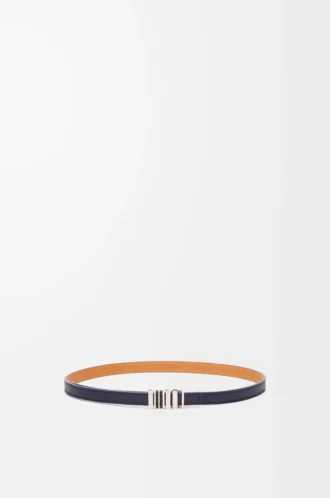 Ceinture graphique LOEWE en cuir de veau classique bleu Abbys/palladium
