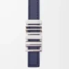 Ceinture graphique LOEWE en cuir de veau classique bleu Abbys/palladium