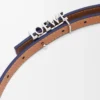 Ceinture graphique LOEWE en cuir de veau classique bleu Abbys/palladium