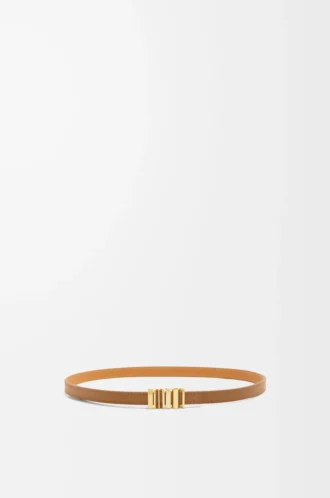 Ceinture graphique LOEWE en cuir de veau lisse Oak/Gold