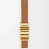 Ceinture graphique LOEWE en cuir de veau lisse Oak/Gold